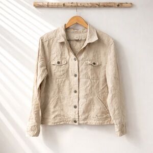J. Jill Light Tan linen Jacket